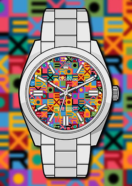 Rolex Oyster Perpetual Watch with Colorful Dial