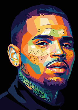 Chris Brown Pop Art Portrait