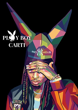 Playboy Carti Pop Art Portrait