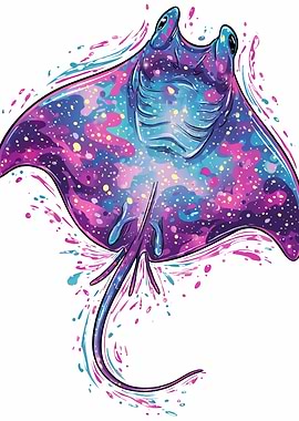 Galaxy Manta Ray Illustration
