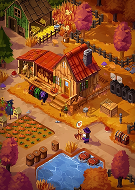 Cozy Autumn Farm Scene