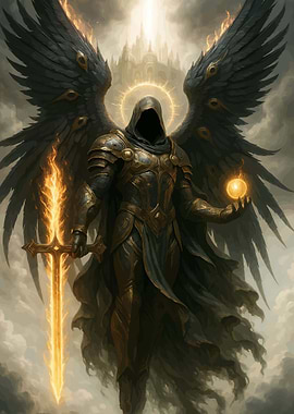 Angel Warrior with Fiery Sword