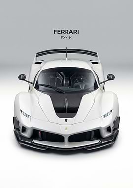white Ferrari FXX-K White Sports Car poster