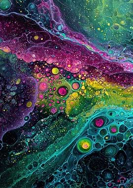 Vibrant Abstract Fluid Art
