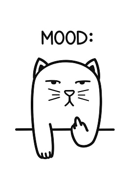 Funny Cat Mood Middle Finger