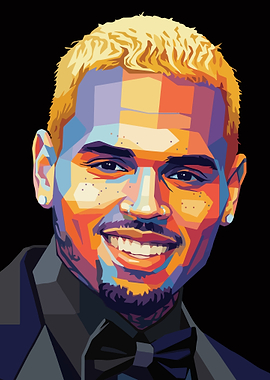 Chris Brown Pop Art Portrait