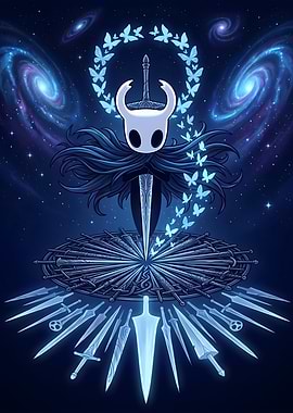 Hollow Knight in Cosmic Butterfly Realm