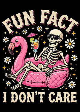 Skeleton on Flamingo Float