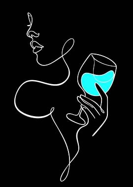 Minimalist Woman Holding Wine Glass