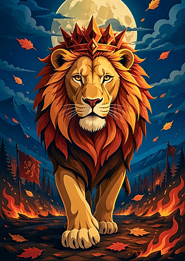 Majestic Lion King with Crown