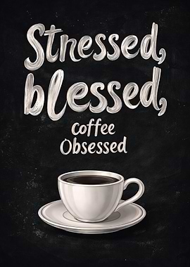 Stressed, Blessed, Coffee Obsessed
