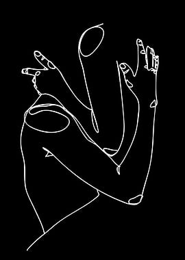 Abstract Line Art of Arms and Torso