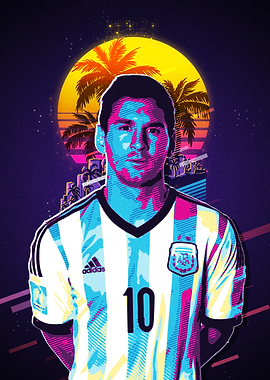 Lionel Messi Retro Pop Art