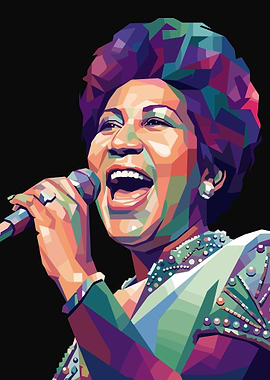 Aretha Franklin Pop Art Portrait