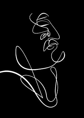 Abstract Line Art Face