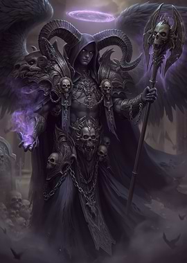 Dark Angel with Horns and Staff