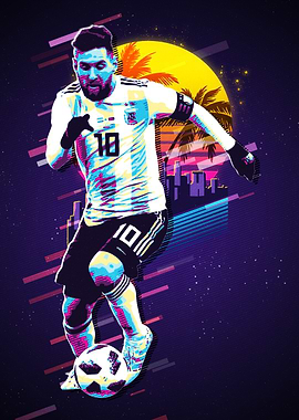 Lionel Messi Retro Pop Art