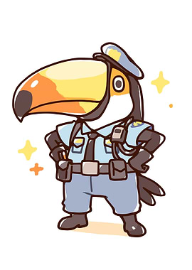 Cute Toucan Police Officer