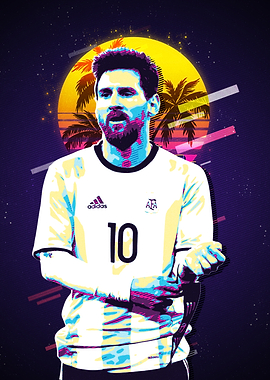 Lionel Messi Retro Pop Art