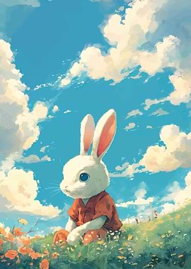 Cute Rabbit in a Field