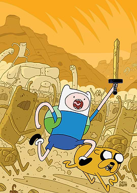 Finn and Jake Fighting Monsters