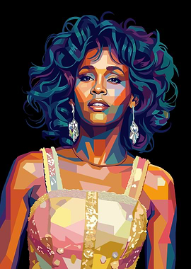 Whitney Houston Pop Art Portrait