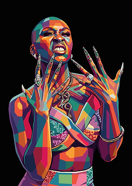 Colorful Portrait of a cynthia erivo