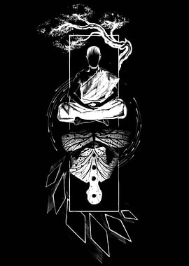 Meditating Monk Reflection