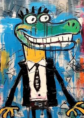 Cartoon Crocodile in a Suit
