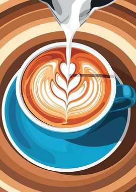 Latte Art Coffee Pour