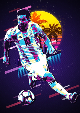Lionel Messi Retro Pop Art