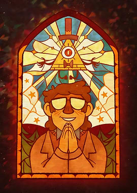 Bill Cipher and Dipper Pines Stained Glass