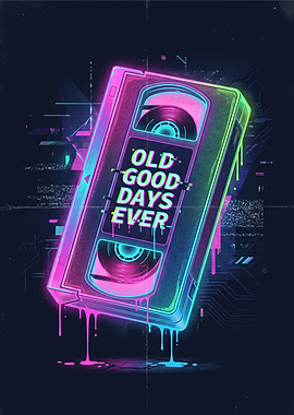 Retro VHS Tape with Glitch Art