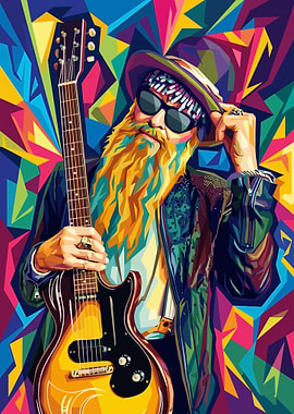 Billy Gibbons Pop Art Portrait