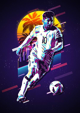 Lionel Messi Retro Pop Art