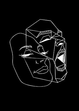 Abstract Face with Multiple Expressions