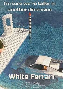 White Frank in a surreal swimming pool ocean