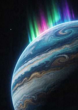 Planet Aurora in Space