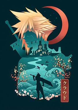 Final Fantasy VII Cloud Strife Silhouette Art