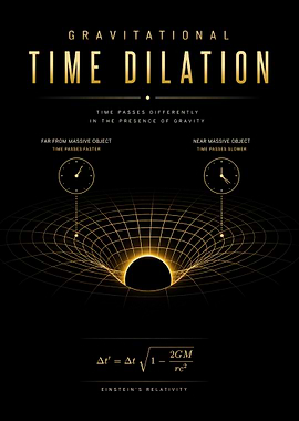 Gravitational Time Dilation Space - Time Poster - Interstellar Inspired Physics Wall Art
