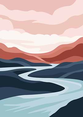 Abstract River Landscape