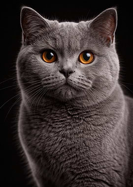 British Shorthair Cat Portrait