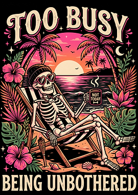 Skeleton Relaxing on Beach