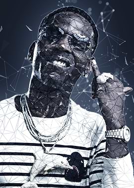 Young Dolph Geometric Overlay