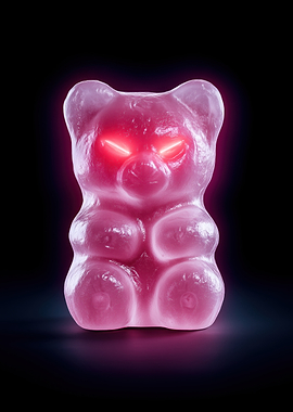 Evil Gummy Bear with Glowing Eyes