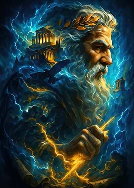 Zeus with Lightning Bolt