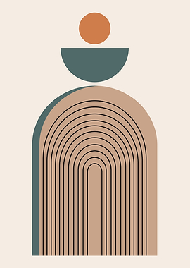 Abstract Geometric Rainbow Arch