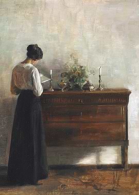 Woman Standing Reading
