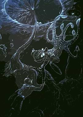 Alien Encounter in Dark Depths