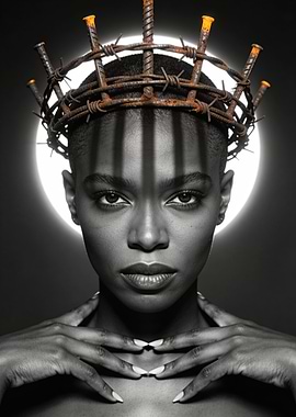 Woman with Crown of Thorns and Nails